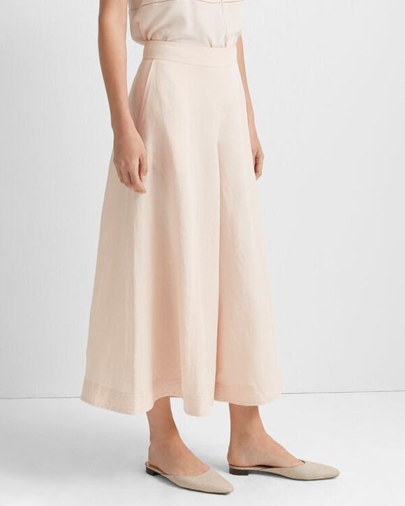 Club Monaco Pants - Club Monaco Culotte Pant Linen Wide Leg Cropped Porcelain 10 Flowy Beach Pants
